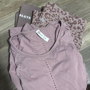 Athleta and Alphalete Yoga Mauve Activewear Set